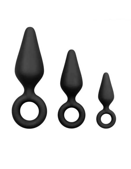 Lot de 3 plugs Pointy 10 x 4.5 cm Noir Lot de 3 plugs Pointy 10 x 4.5 cm Noir