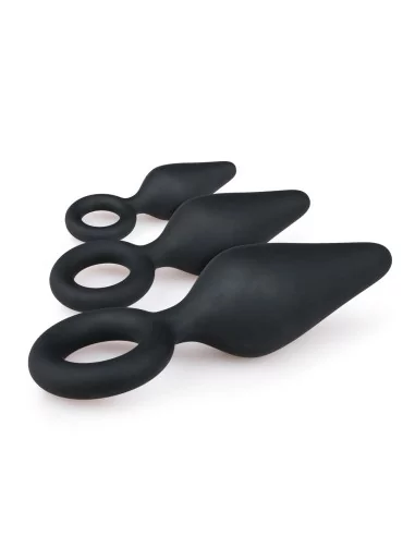 Lot de 3 plugs Pointy 10 x 4.5 cm Noir