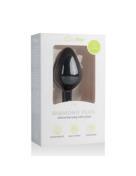 Plug bijou Diamond noir 7 x 3.3cm