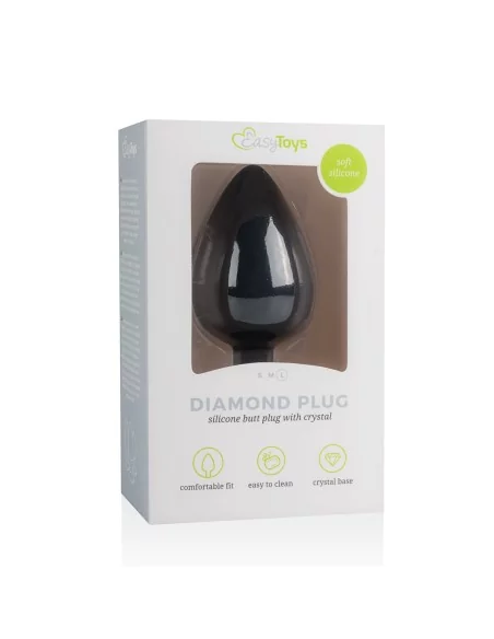 Plug Bijou Diamond Noir 8 x 4cm Plug Bijou Diamond Noir 8 x 4cm