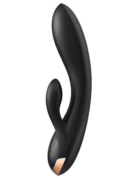 Vibro Rabbit connecté Double Flex Satisfyer 20cm Noir