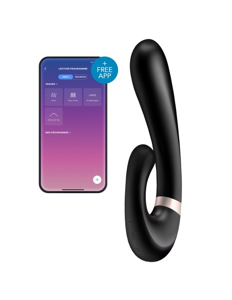 Stimulateur Point G connecté Heat Wave Satisfyer 14 x 3.5cm Noir Stimulateur Point G connecté Heat Wave Satisfyer 14 x 3.5cm Noir