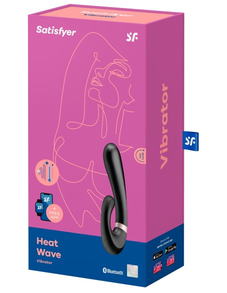 Stimulateur Point G connecté Heat Wave Satisfyer 14 x 3.5cm Noir Stimulateur Point G connecté Heat Wave Satisfyer 14 x 3.5cm Noir