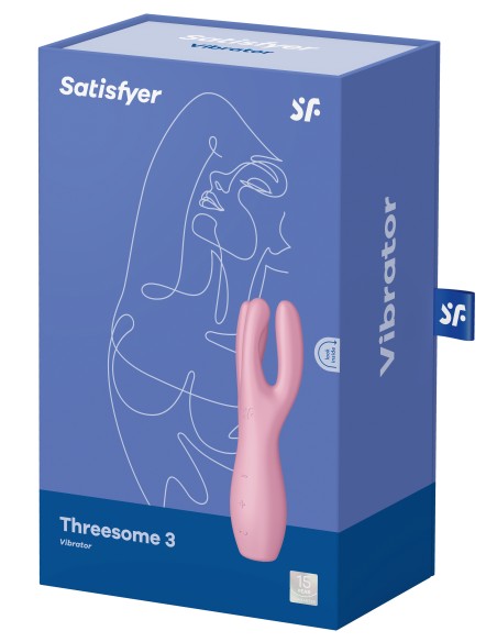 Stimulateur de clitoris Threesome 3 Satisfyer 14cm Rose