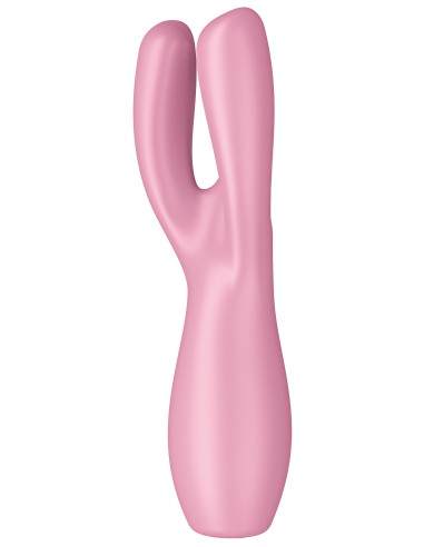 Stimulateur de clitoris Threesome 3 Satisfyer 14cm Rose