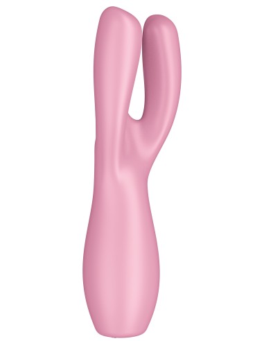 Stimulateur de clitoris Threesome 3 Satisfyer 14cm Rose
