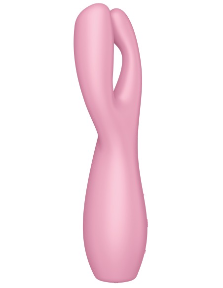 Stimulateur de clitoris Threesome 3 Satisfyer 14cm Rose