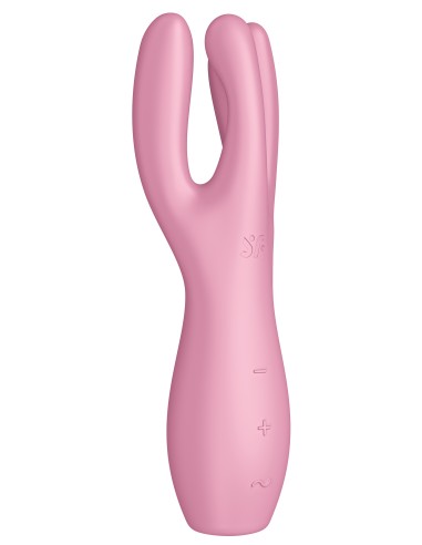 Stimulateur de clitoris Threesome 3 Satisfyer 14cm Rose