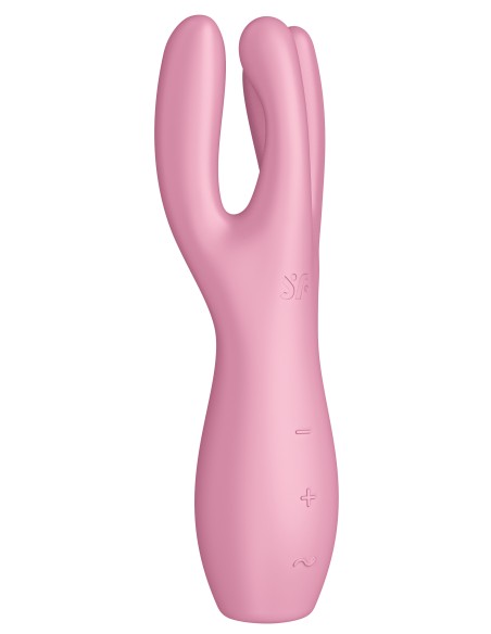 Stimulateur de clitoris Threesome 3 Satisfyer 14cm Rose