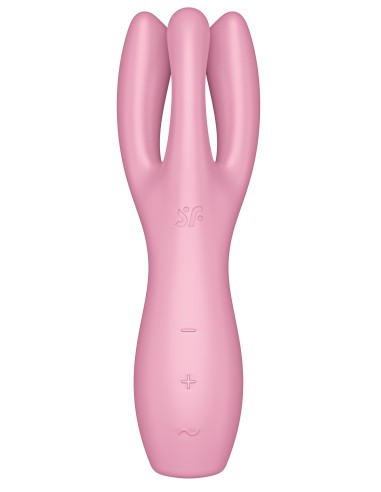Stimulateur de clitoris Threesome 3 Satisfyer 14cm Rose
