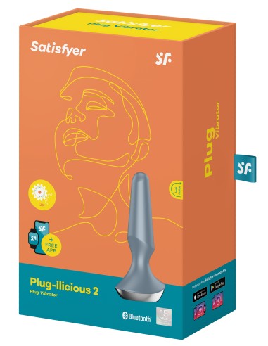 Plug anal vibrant connecté Ilicious 2 Satisfyer 10 x 3cm Gris