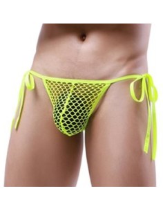 Slip Filet avec Cordons Net Loop Jaune fluo