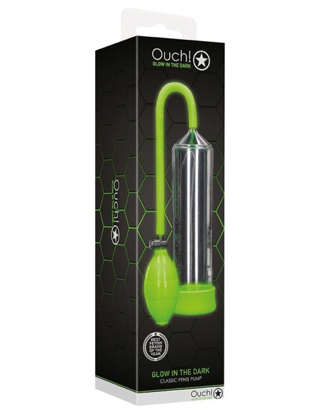 Pompe à pénis phosphorescente Glow Pump 20 x 5.5cm