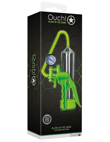 Pompe à pénis phosphorescente Glow Elite 20 x 5.5cm