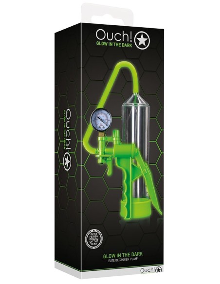Pompe à pénis phosphorescente Glow Elite 20 x 5.5cm