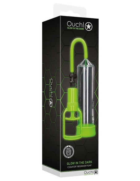 Pompe à pénis phosphorescente Glow Comfort 20 x 5.5cm