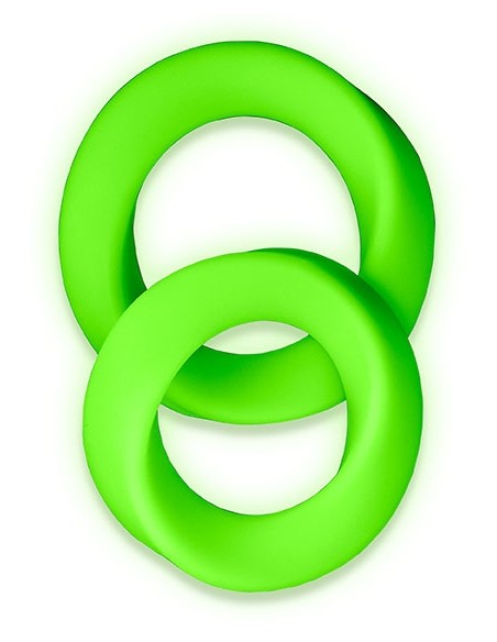 Lot de 2 Cockrings phosphorescents Glow Ring 33mm