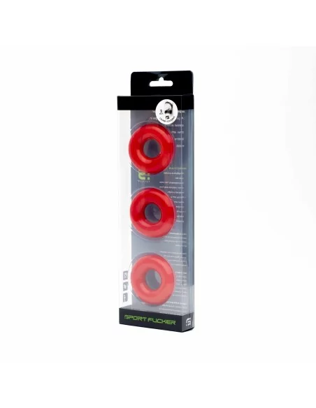 Lot de 3 cockrings Chubby Rouge