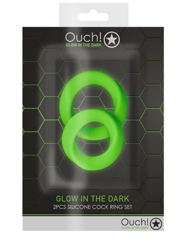 Lot de 2 Cockrings phosphorescents Glow Ring 33mm