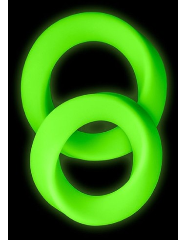 Lot de 2 Cockrings phosphorescents Glow Ring 33mm