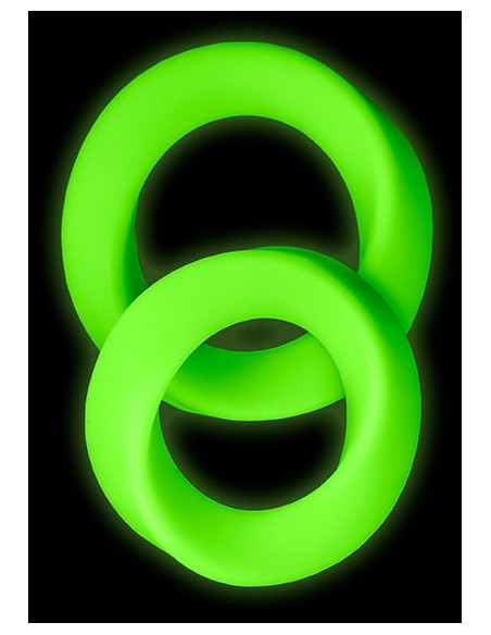 Lot de 2 Cockrings phosphorescents Glow Ring 33mm