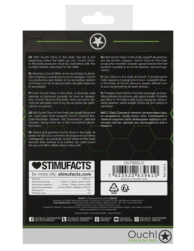 Lot de 2 Cockrings phosphorescents Glow Ring 33mm