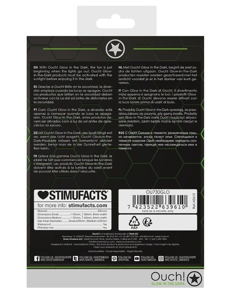 Lot de 2 Cockrings phosphorescents Glow Ring 33mm