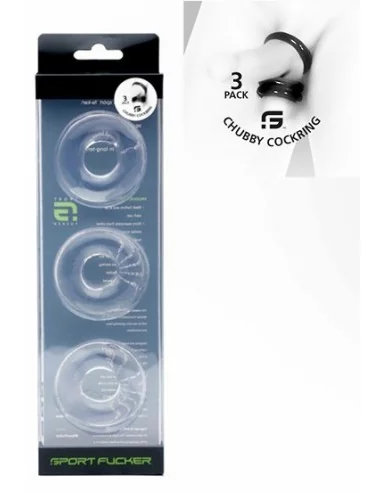 Lot de 3 cockrings Chubby Transparents - Cockrings Flexibles - 2