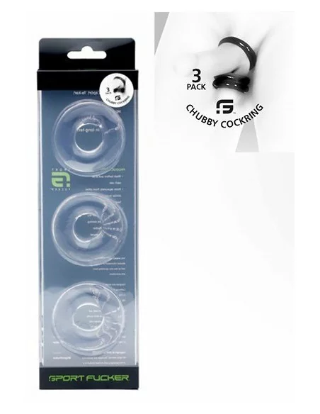 Lot de 3 cockrings Chubby Transparents - Cockrings Flexibles - 2