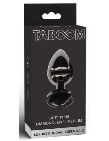 Plug bijou anal Diamond Jewel M 7 x 3.3cm Noir