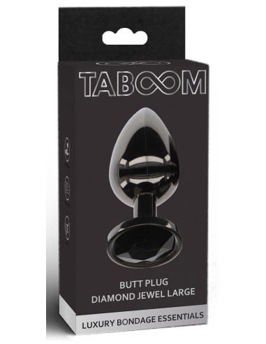 Plug Bijou Anal Diamond Jewel L 8 x 4cm Noir