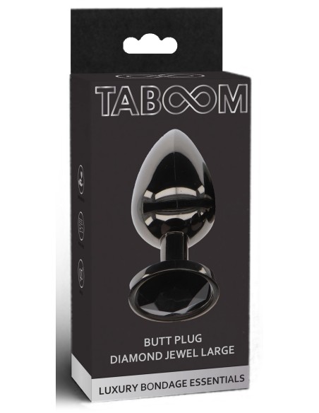 Plug Bijou Anal Diamond Jewel L 8 x 4cm Noir