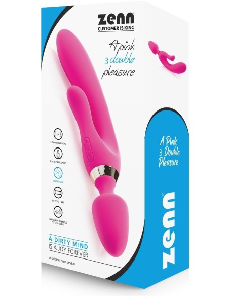 Vibro Wand Three Double 12.5 x 4cm Rose