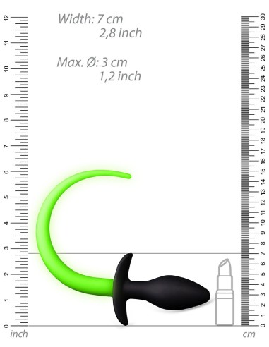 Plug Queue de chien phosphorescente Glow Tail 8 x 3.2cm