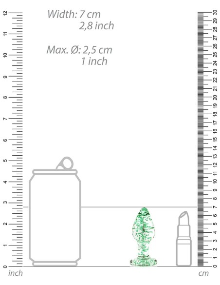Plug en verre Phosphorescent Butt Glow S 6 x 2.7cm