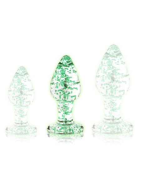 Plug en verre phosphorescent BUTT GLOW M 7 x 3.2cm Plug en verre phosphorescent BUTT GLOW M 7 x 3.2cm