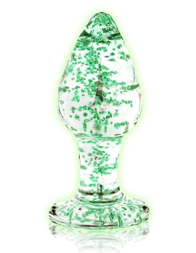 Plug en verre phosphorescent BUTT GLOW M 7 x 3.2cm