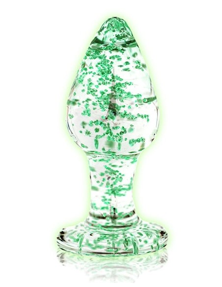 Plug en verre phosphorescent BUTT GLOW M 7 x 3.2cm Plug en verre phosphorescent BUTT GLOW M 7 x 3.2cm
