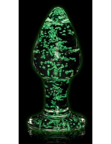 Plug en verre phosphorescent BUTT GLOW M 7 x 3.2cm