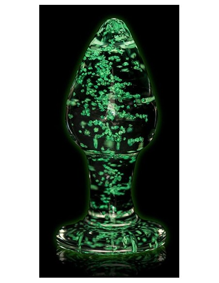 Plug en verre phosphorescent BUTT GLOW M 7 x 3.2cm Plug en verre phosphorescent BUTT GLOW M 7 x 3.2cm