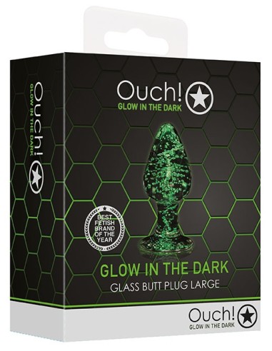 Plug en verre Phosphorescent Butt Glow L 8 x 4cm