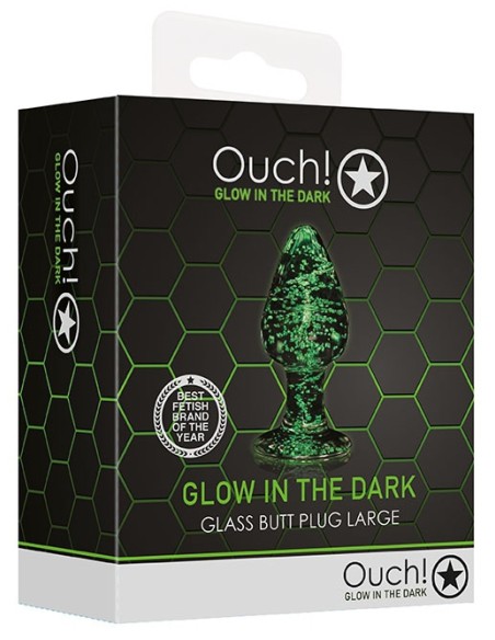 Plug en verre Phosphorescent Butt Glow L 8 x 4cm