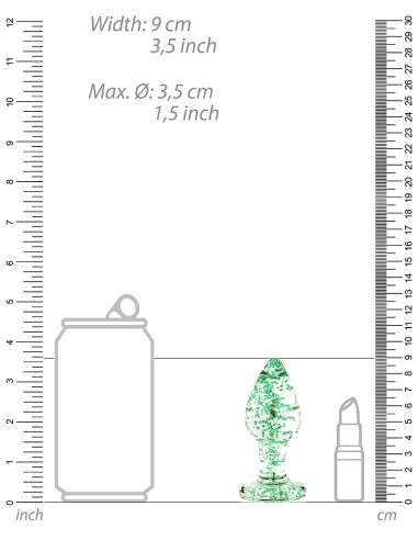 Plug en verre Phosphorescent Butt Glow L 8 x 4cm