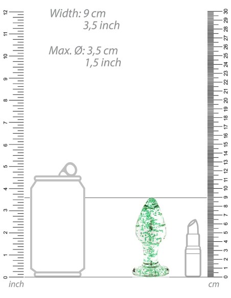 Plug en verre Phosphorescent Butt Glow L 8 x 4cm