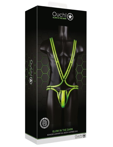 Singlet phosphorescent Body Glow Noir-Vert Néon