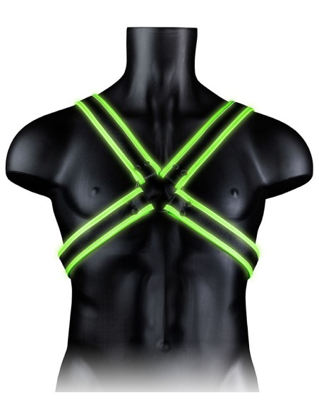 Harnais phosphorescent Cross Glow Noir-Vert Néon