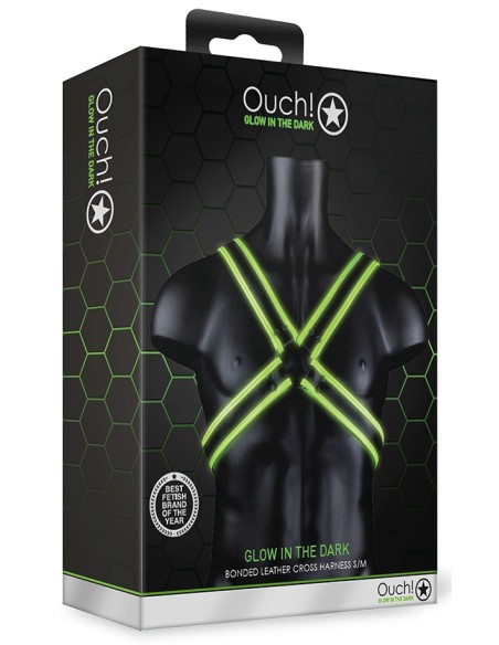 Harnais phosphorescent Cross Glow Noir-Vert Néon