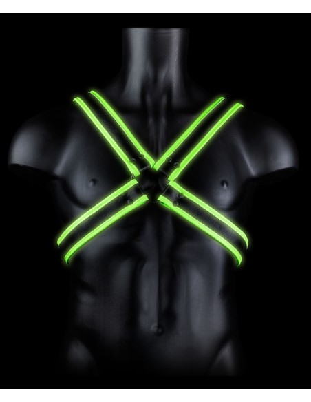Harnais phosphorescent Cross Glow Noir-Vert Néon