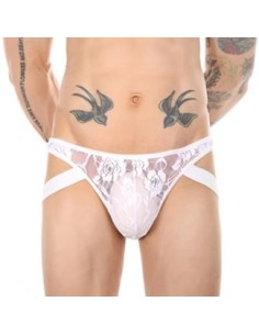 Jock String Dentelle Lowstic Blanc