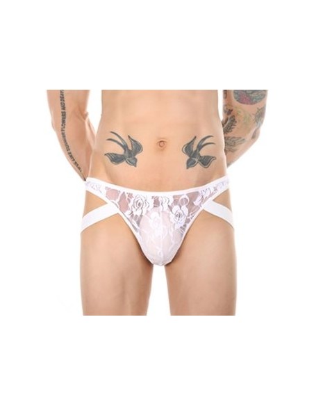 Jock String Dentelle Lowstic Blanc
